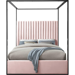 Meridian Jax Pink Velvet Queen Bed