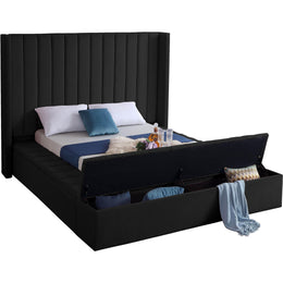 Meridian Kiki Black Velvet King Bed (3 Boxes)