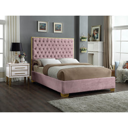 Meridian Lana Pink Velvet Full Bed