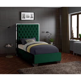 Meridian Lexi Green Velvet Twin Bed