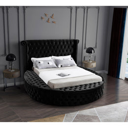 Meridian Luxus Black Velvet Full Bed (3 Boxes)