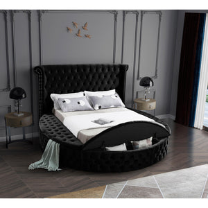 Meridian Luxus Black Velvet Full Bed (3 Boxes)