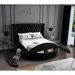 Meridian Luxus Black Velvet Full Bed (3 Boxes)