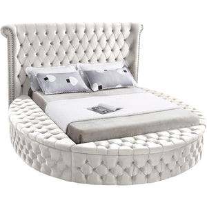 Meridian Luxus Cream Velvet Full Bed (3 Boxes)
