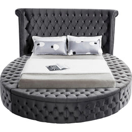 Meridian Luxus Grey Velvet Full Bed (3 Boxes)