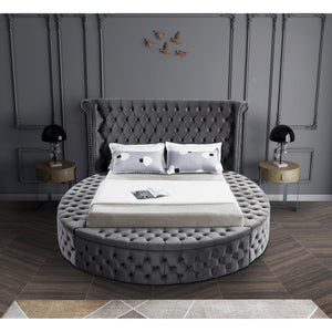 Meridian Luxus Grey Velvet Full Bed (3 Boxes)