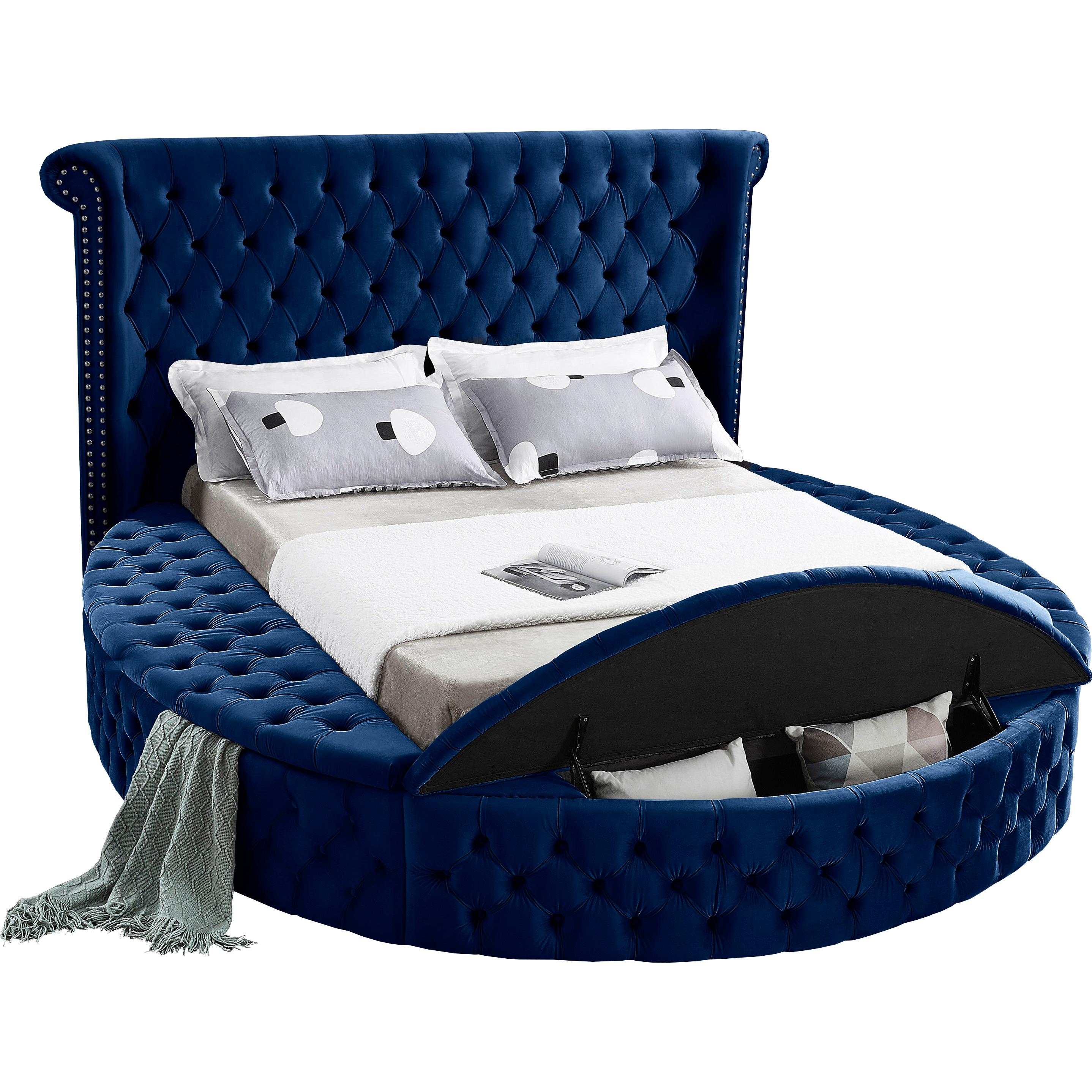 Meridian Luxus Navy Velvet Full Bed (3 Boxes)