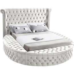 Meridian Luxus Cream Velvet King Bed (3 Boxes)