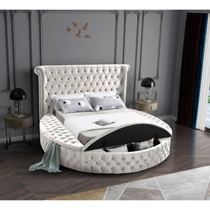 Meridian Luxus Cream Velvet King Bed (3 Boxes)