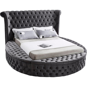 Meridian Luxus Grey Velvet King Bed (3 Boxes)