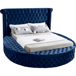 Meridian Luxus Navy Velvet King Bed (3 Boxes)