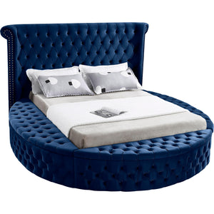 Meridian Luxus Navy Velvet King Bed (3 Boxes)
