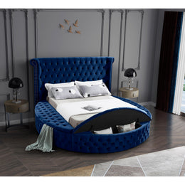Meridian Luxus Navy Velvet King Bed (3 Boxes)