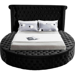 Meridian Luxus Black Velvet Queen Bed (3 Boxes)