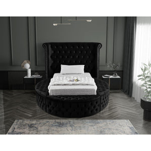 Meridian Luxus Black Velvet Twin Bed (3 Boxes)