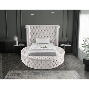 Meridian Luxus Cream Velvet Twin Bed (3 Boxes)