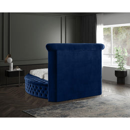 Meridian Luxus Navy Velvet Twin Bed (3 Boxes)