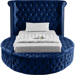 Meridian Luxus Navy Velvet Twin Bed (3 Boxes)