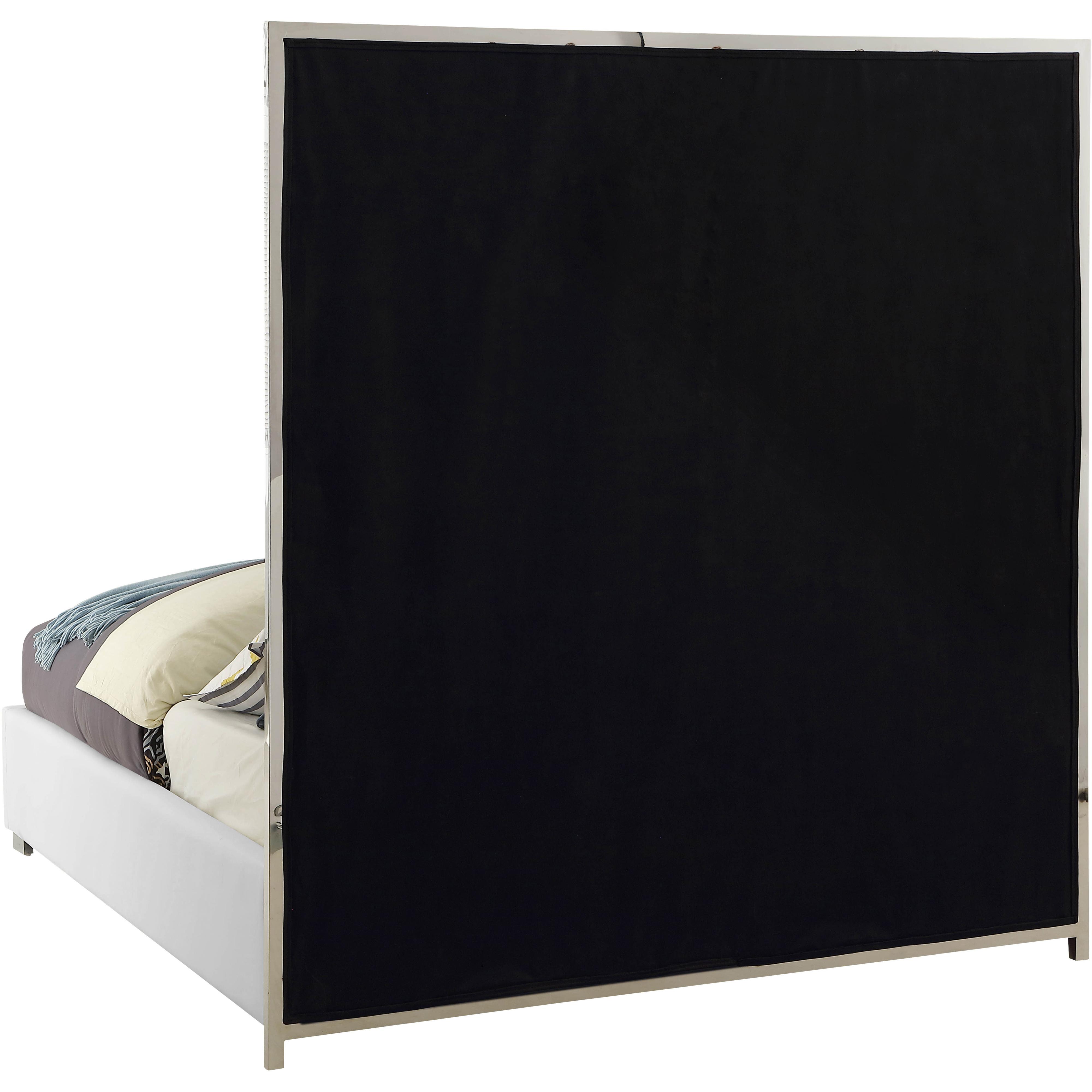 Meridian Milan White Vegan Leather King Bed