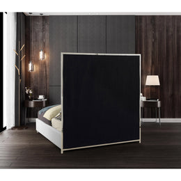 Meridian Milan White Vegan Leather King Bed