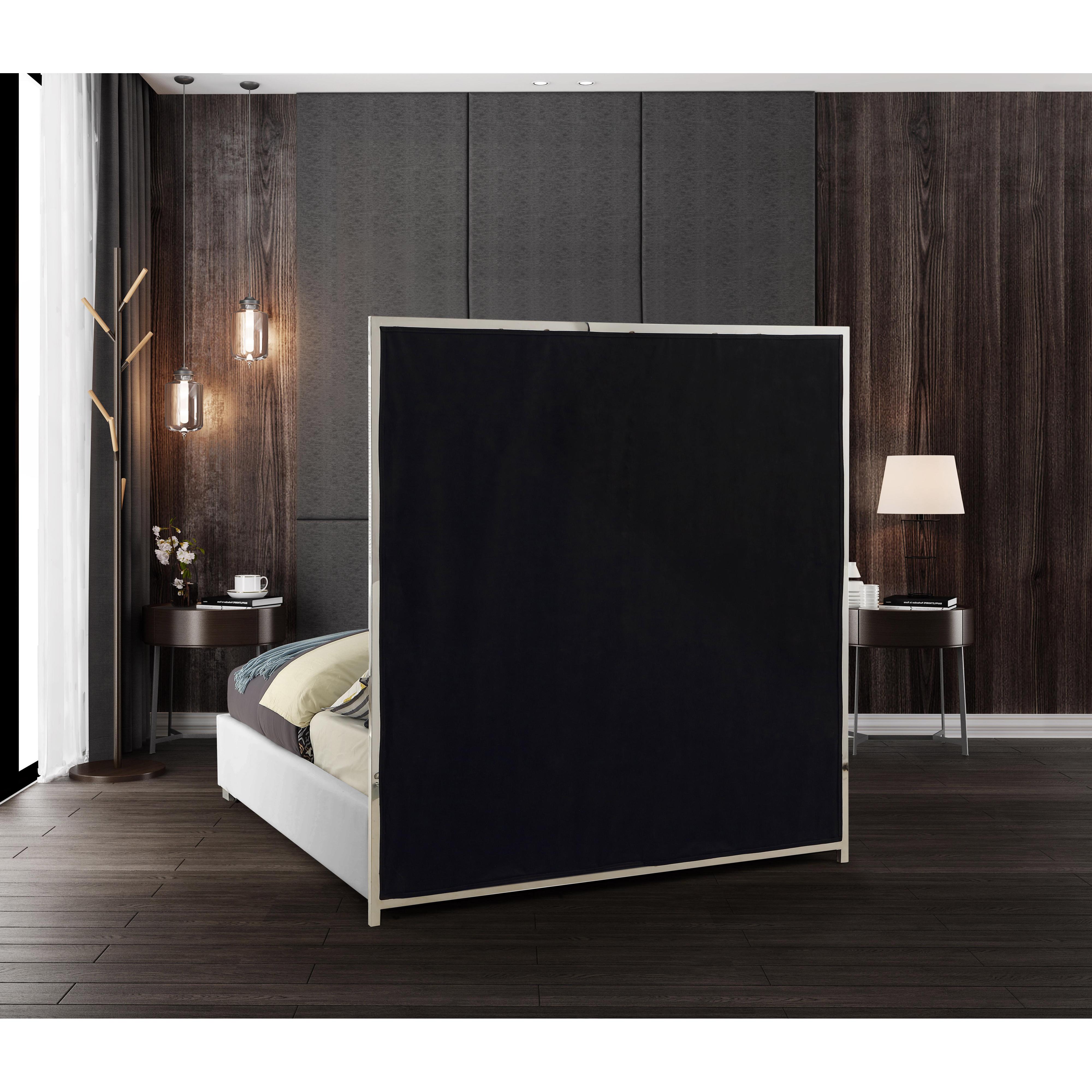Meridian Milan White Vegan Leather King Bed