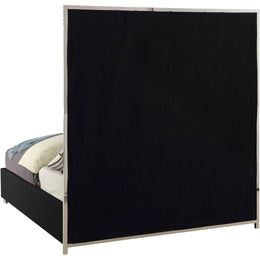 Meridian Milan Black Vegan Leather Queen Bed