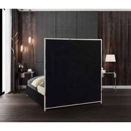 Meridian Milan Black Vegan Leather Queen Bed