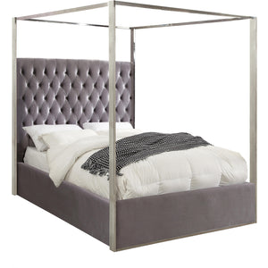 Meridian Porter Grey Velvet King Bed