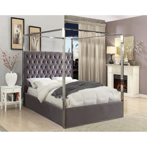 Meridian Porter Grey Velvet King Bed