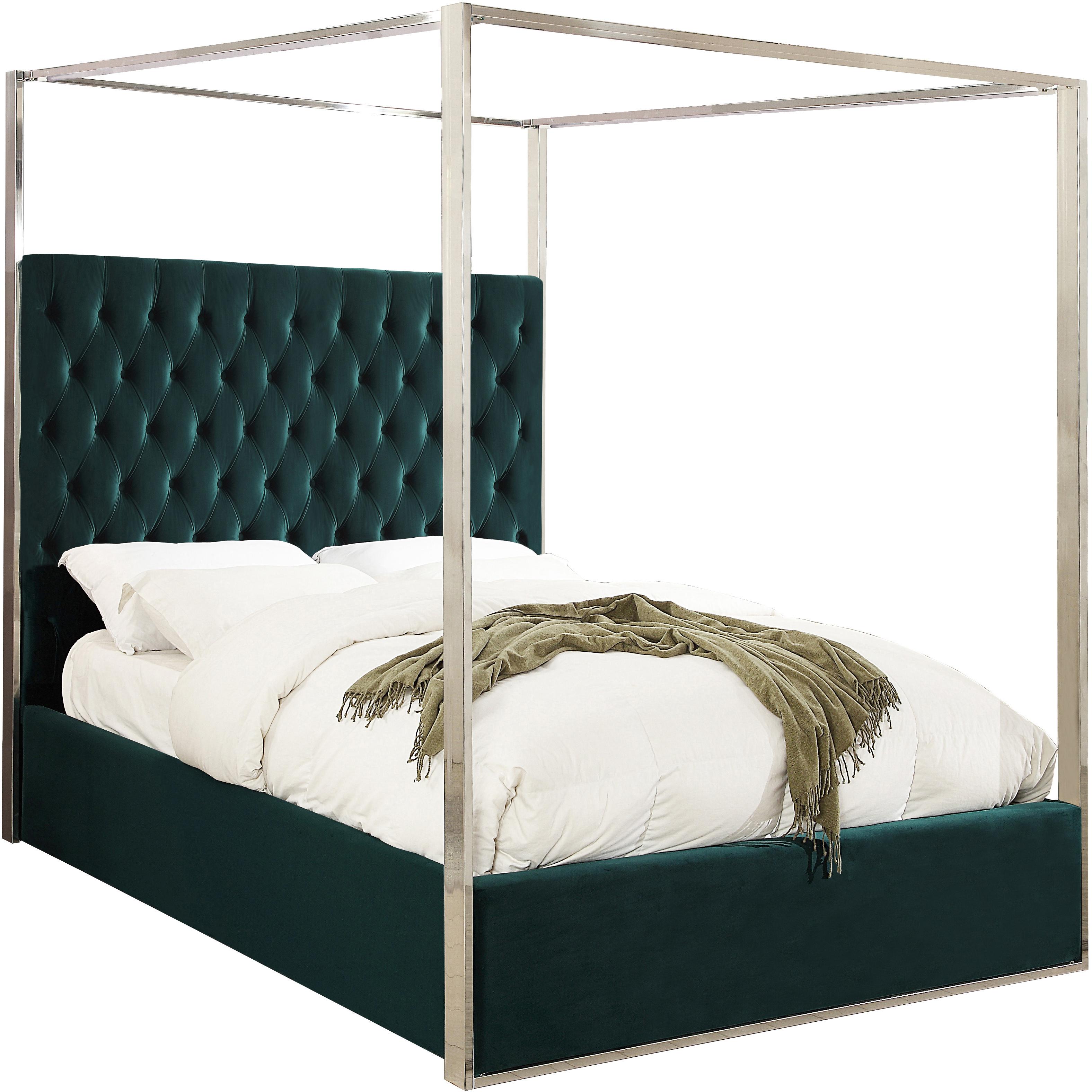 Meridian Porter Green Velvet Queen Bed