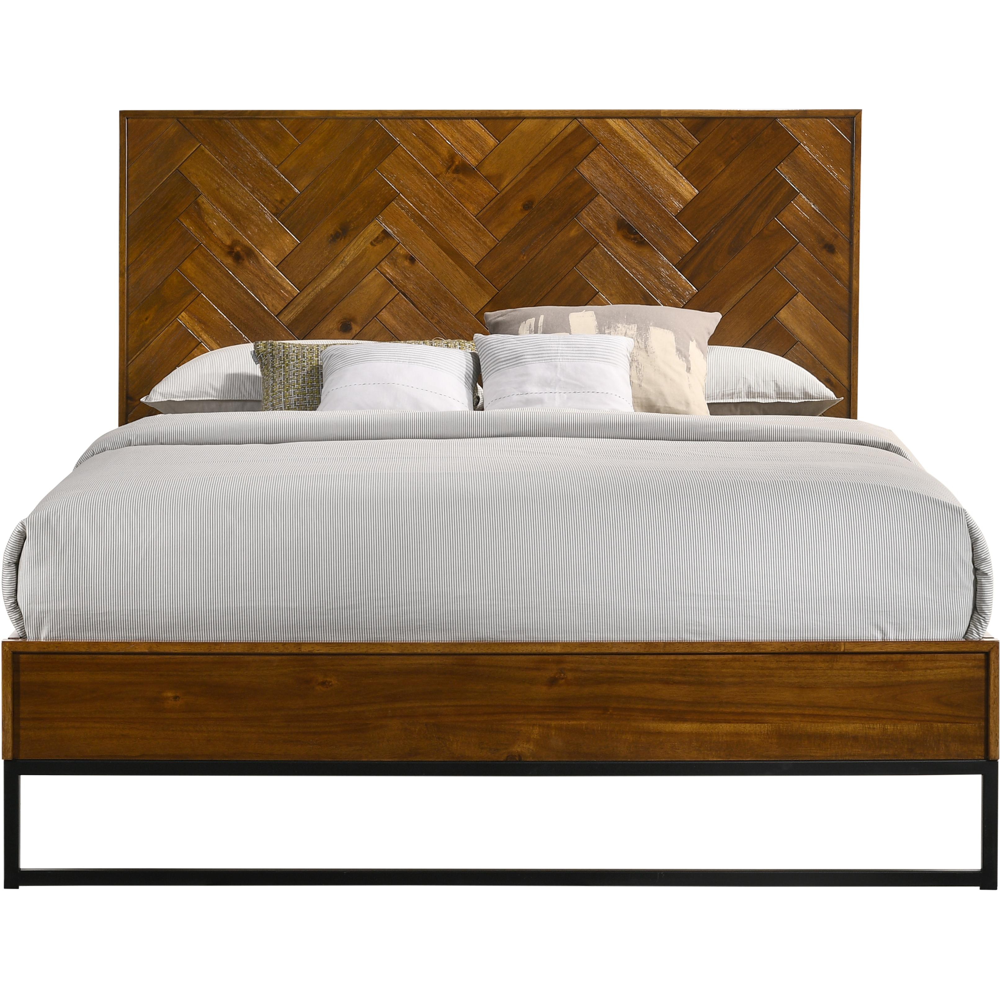 Meridian Reed Antique Coffee King Bed (3 Boxes)