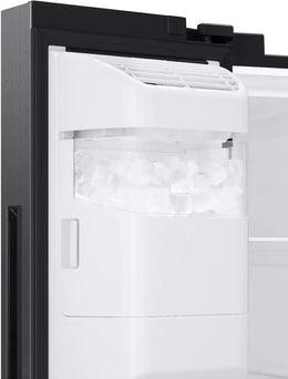 Samsung - 36 in. Wide 27.4 cu. ft. Side-by-Side Refrigerator with Large Capacity - Black Stainless Steel