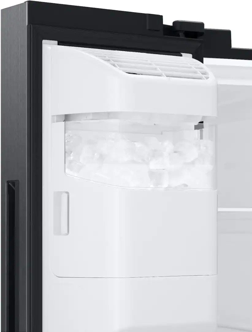 Samsung - 36 in. Wide 27.4 cu. ft. Side-by-Side Refrigerator with Large Capacity - Black Stainless Steel