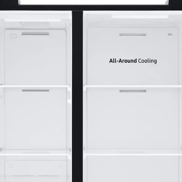 Samsung - 36 in. Wide 27.4 cu. ft. Side-by-Side Refrigerator with Large Capacity - Black Stainless Steel