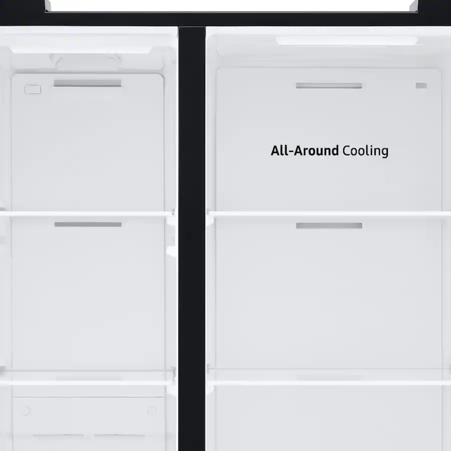 Samsung - 36 in. Wide 27.4 cu. ft. Side-by-Side Refrigerator with Large Capacity - Black Stainless Steel