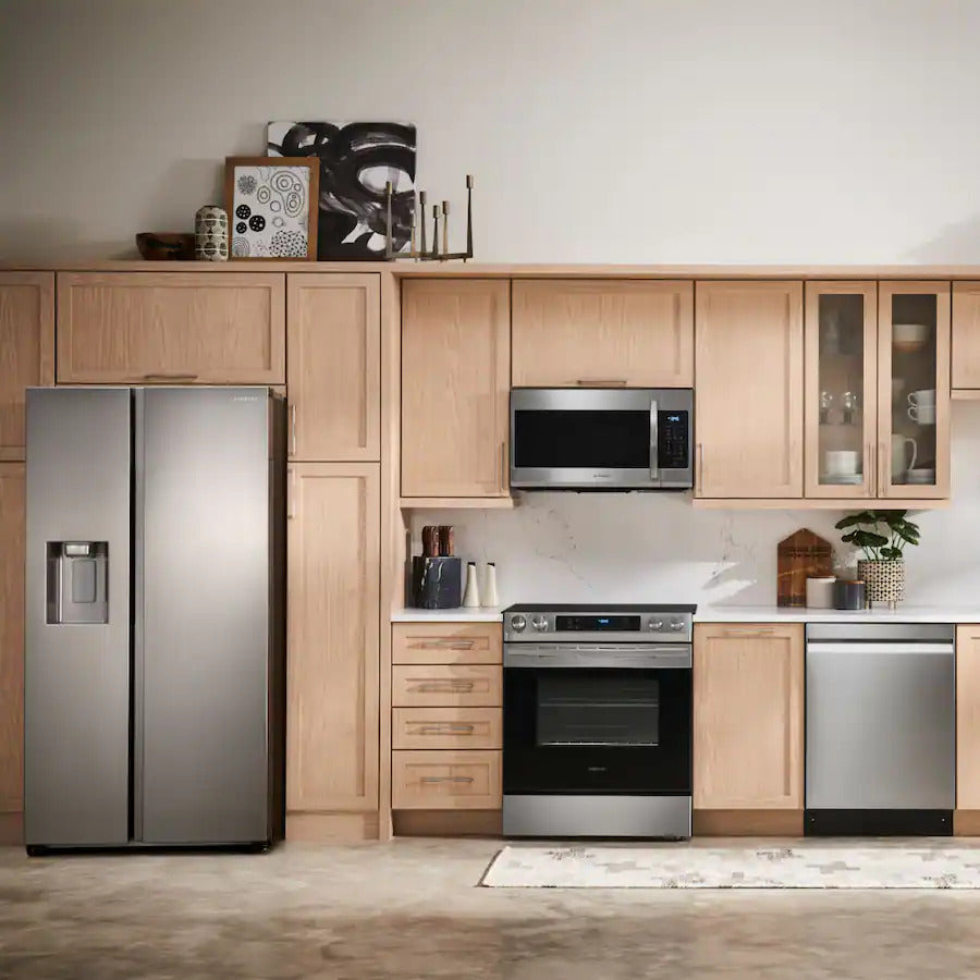 Samsung - 36 in. Wide 27.4 cu. ft. Side-by-Side Refrigerator with Large Capacity - Stainless Steel