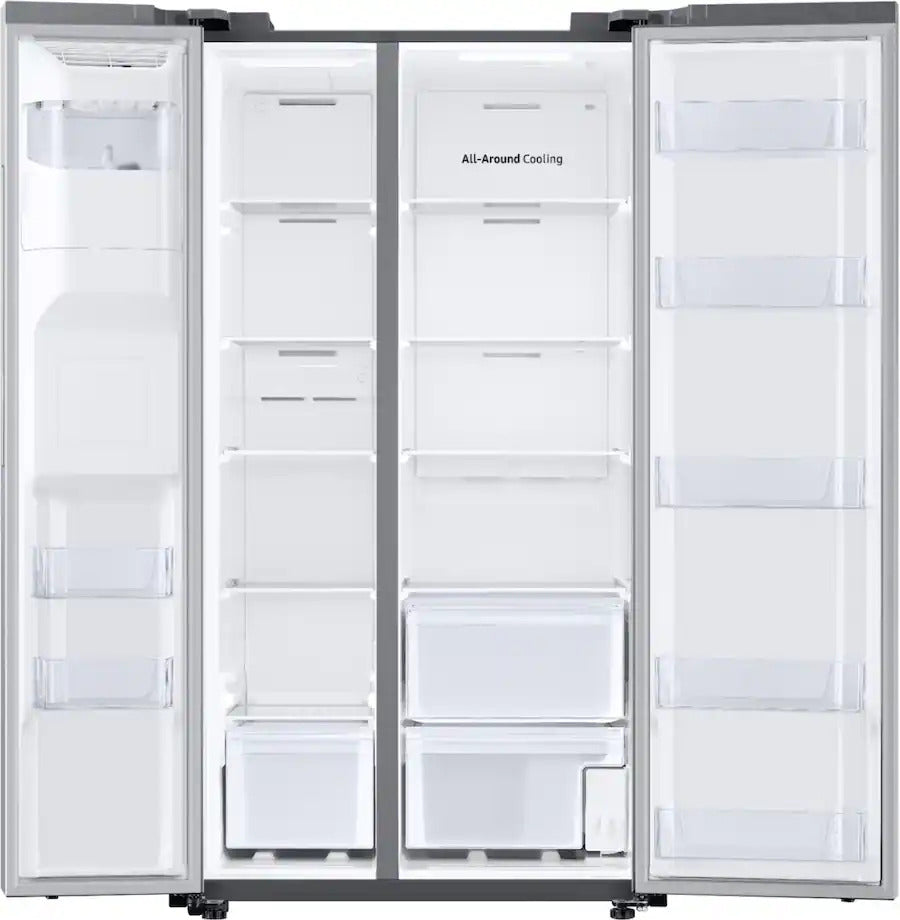 Samsung - 36 in. Wide 27.4 cu. ft. Side-by-Side Refrigerator with Large Capacity - Stainless Steel