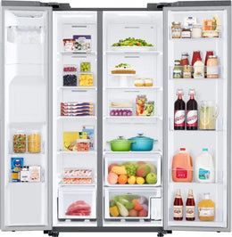 Samsung - 36 in. Wide 27.4 cu. ft. Side-by-Side Refrigerator with Large Capacity - Stainless Steel