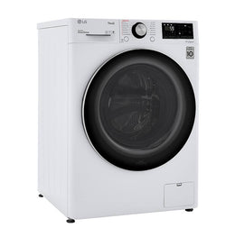 LG - 2.4 Cu. Ft. High-Efficiency Smart Front Load Washer and Electric Dryer Combo with Steam and Sensor Dry - White