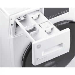 GE - 2.4 Cu. Ft. High-Efficiency Front Load Washer and Electric Condenser Dryer Combo with Steam and Sanitize - White