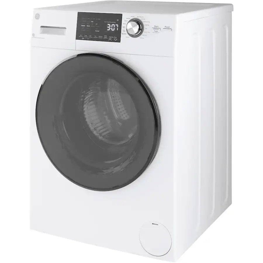 GE - 2.4 Cu. Ft. High-Efficiency Front Load Washer and Electric Condenser Dryer Combo with Steam and Sanitize - White