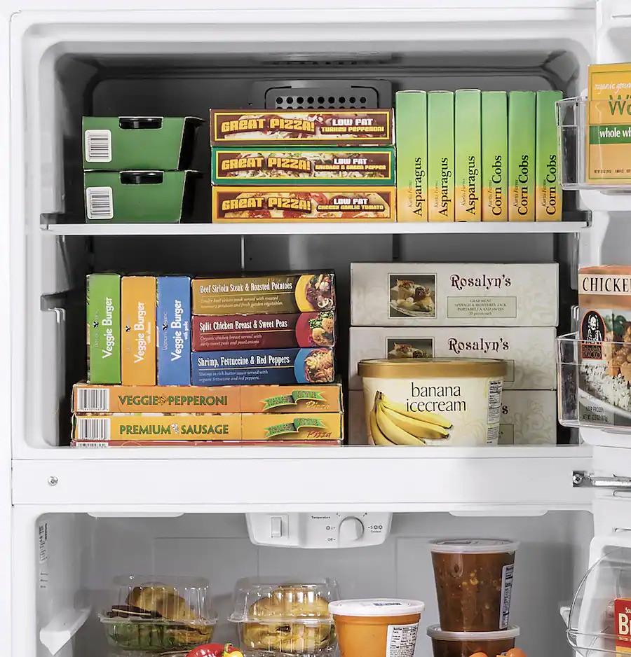 GE - 33 in. Wide 21.9 Cu. Ft. Top-Freezer Refrigerator with Garage Ready Performance - Black