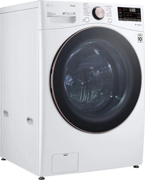 Package - LG - 4.5 Cu. Ft. High-Efficiency Stackable Smart Front Load Washer with Steam and Built-In Intelligence and 7.4 Cu. Ft. Stackable Smart Gas Dryer with Steam and Built-In Intelligence - White