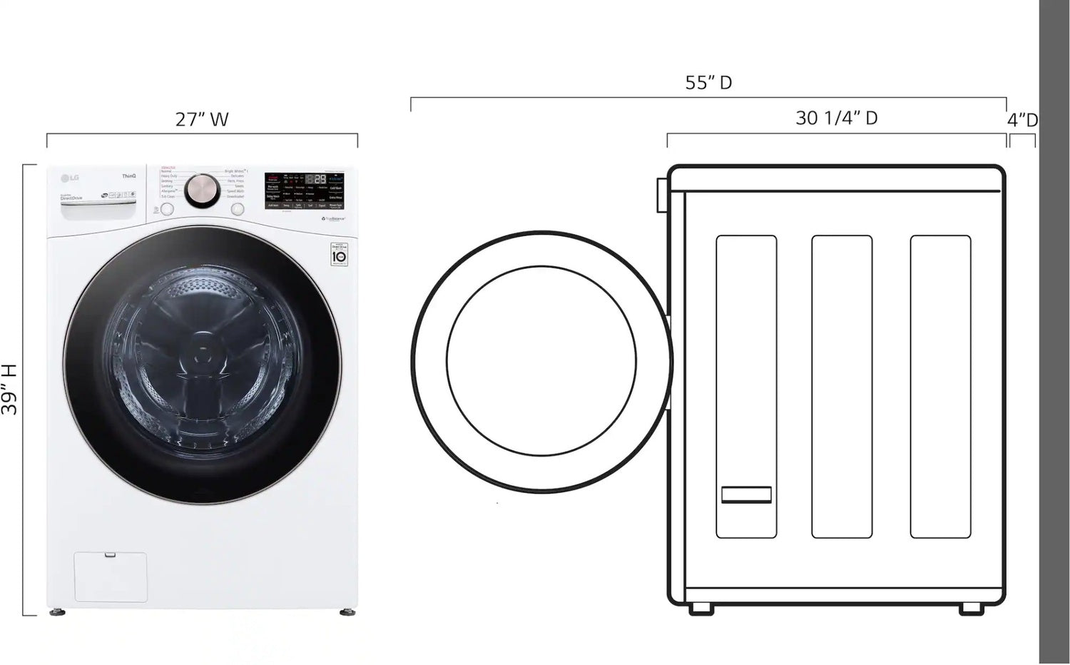 Package - LG - 4.5 Cu. Ft. High-Efficiency Stackable Smart Front Load Washer with Steam and Built-In Intelligence and 7.4 Cu. Ft. Stackable Smart Gas Dryer with Steam and Built-In Intelligence - White