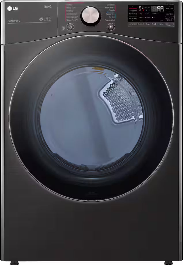 Package - LG - 4.5 Cu. Ft. High-Efficiency Stackable Smart Front Load Washer with Steam and Built-In Intelligence and 7.4 Cu. Ft. Stackable Smart Electric Dryer with Steam and Built-In Intelligence - Black Steel