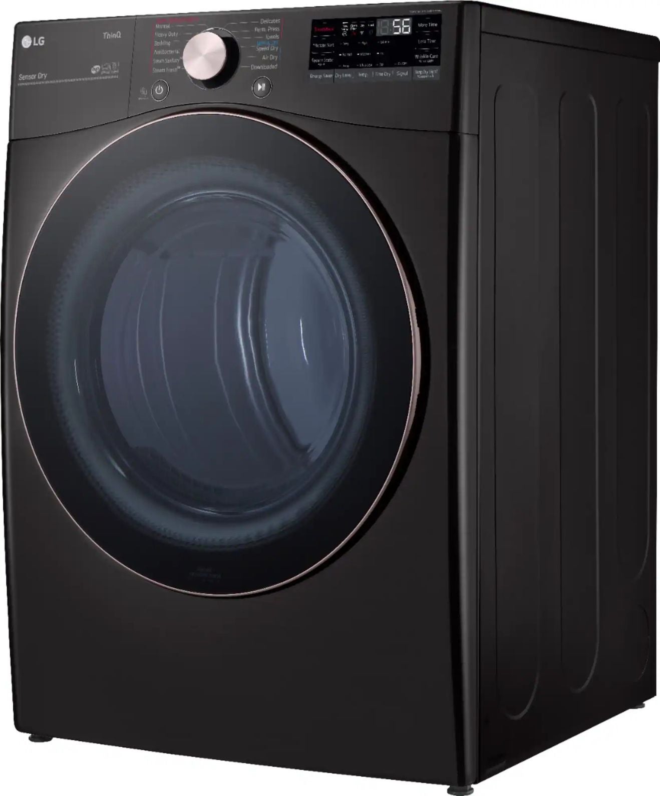 Package - LG - 4.5 Cu. Ft. High-Efficiency Stackable Smart Front Load Washer with Steam and Built-In Intelligence and 7.4 Cu. Ft. Stackable Smart Electric Dryer with Steam and Built-In Intelligence - Black Steel