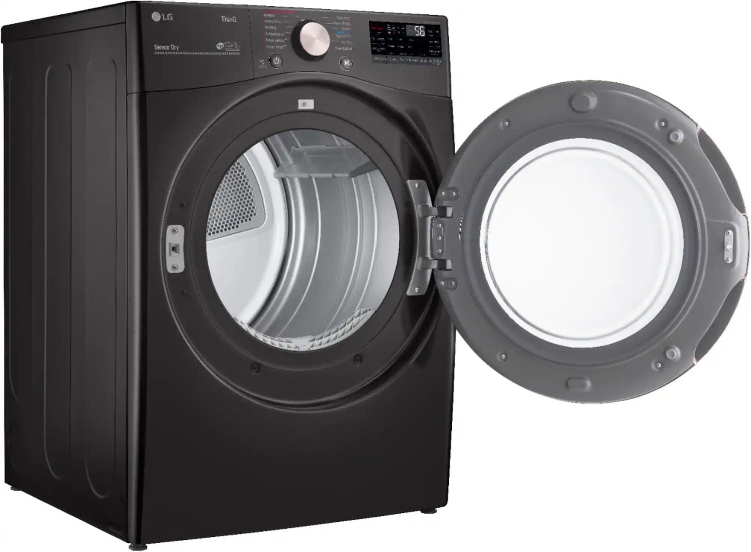 Package - LG - 4.5 Cu. Ft. High-Efficiency Stackable Smart Front Load Washer with Steam and Built-In Intelligence and 7.4 Cu. Ft. Stackable Smart Electric Dryer with Steam and Built-In Intelligence - Black Steel