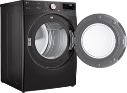 Package - LG - 4.5 Cu. Ft. High-Efficiency Stackable Smart Front Load Washer with Steam and Built-In Intelligence and 7.4 Cu. Ft. Stackable Smart Electric Dryer with Steam and Built-In Intelligence - Black Steel