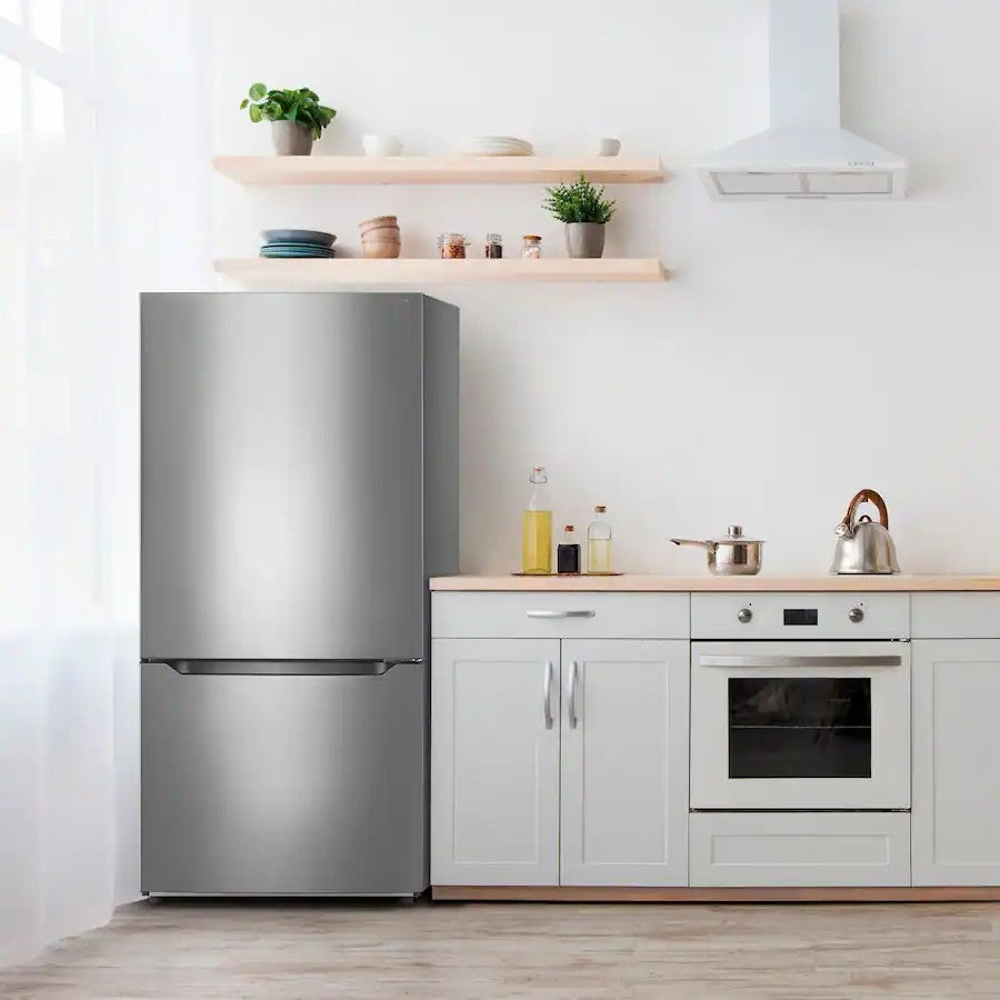 Insignia™ - 30 in. Wide 18.6 Cu. Ft. Bottom Freezer Refrigerator with ENERGY STAR Certification - Stainless Steel