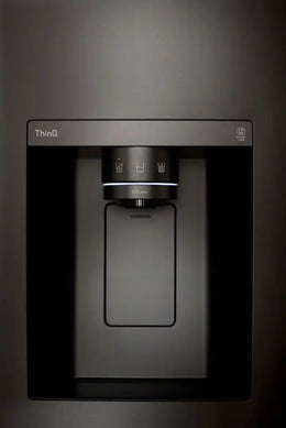 LG - 36-in Wide 27.1 Cu. Ft. Side-by-Side Smart Refrigerator with Craft Ice - Black Stainless Steel